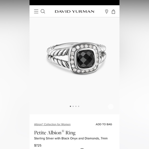 David Yurman Petite Albion Ring Black Onyx color. DY 925 style - Picture 10 of 10